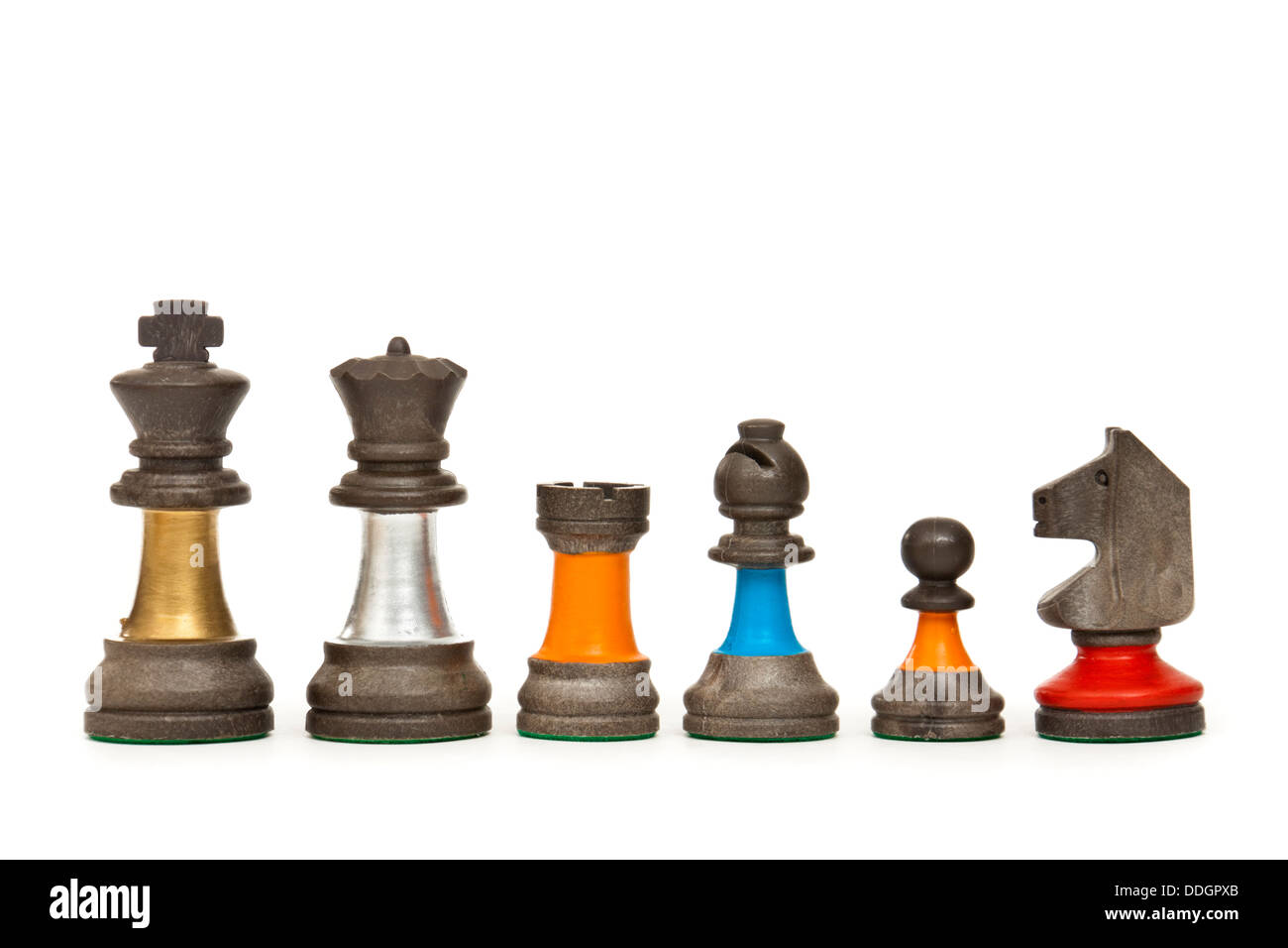 Heraldic Chess Pieces Including Pawn Knight Bishop Rook King