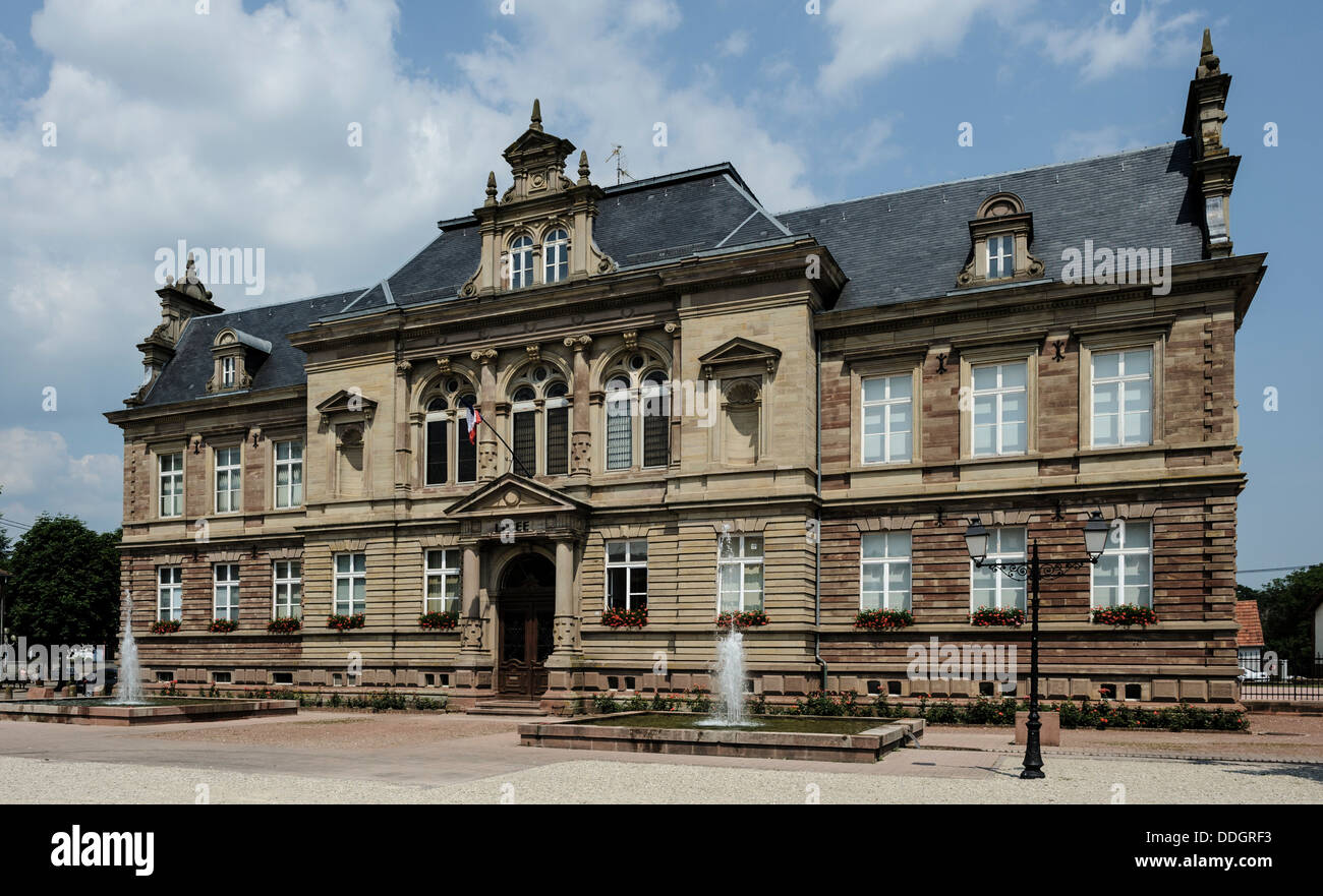 The High School, Bouxwiller, Alsace, France Stock Photo