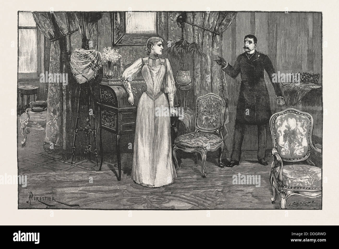 SCENE FROM 'LADY BARTER,' AT THE PRINCESS'S THEATRE, LONDON, UK, 1891 Stock Photo