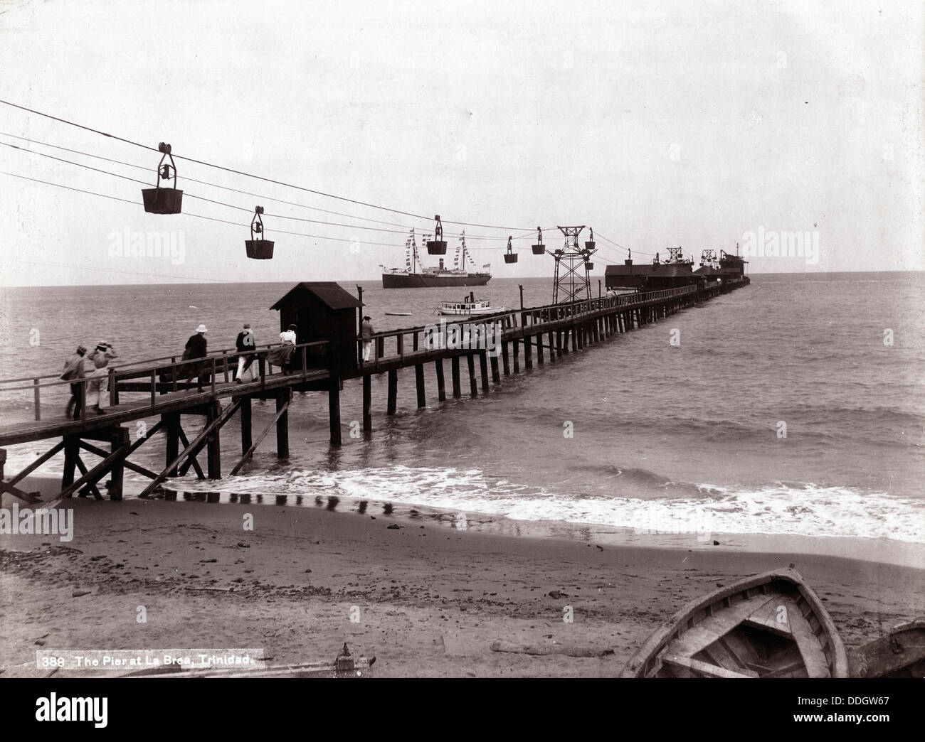 The Pier at La Brea, Trinidad, ca 1898 Stock Photo