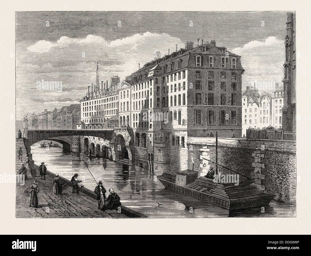 PARIS DEMOLITIONS: HOTEL DIEU, 1859 Stock Photo