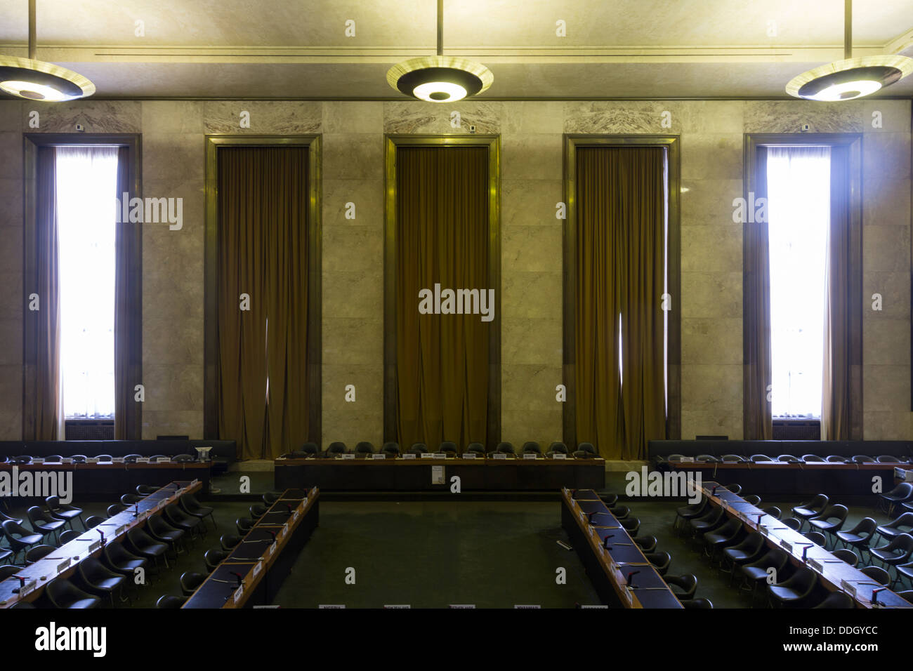 assembly chamber, United Nations building, Geneva, Switzerland Stock Photo