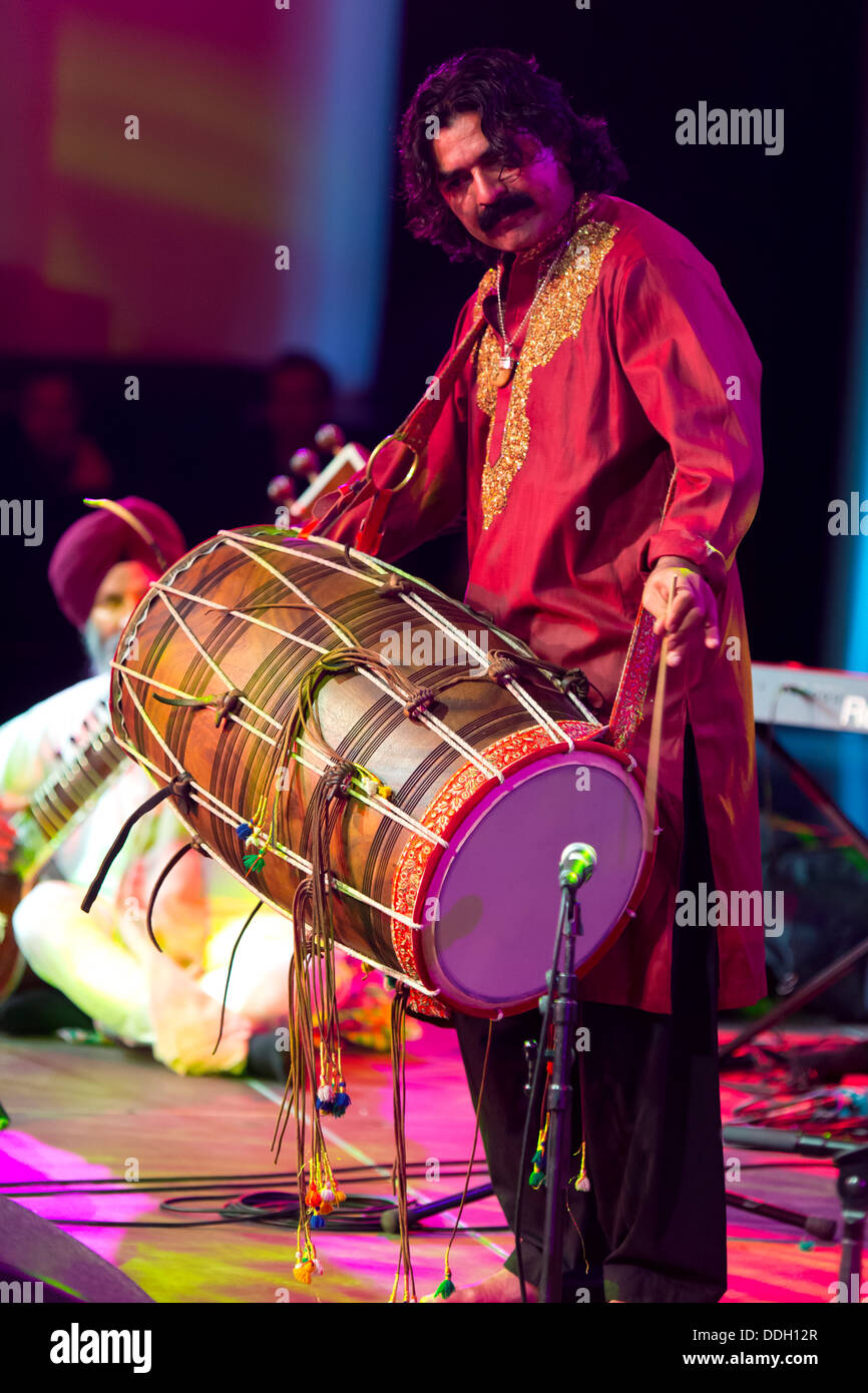 Ustaad Abid Hussain performing at the 2013 Alchemy Festival, Southbank Centre, London, England. UK. Stock Photo