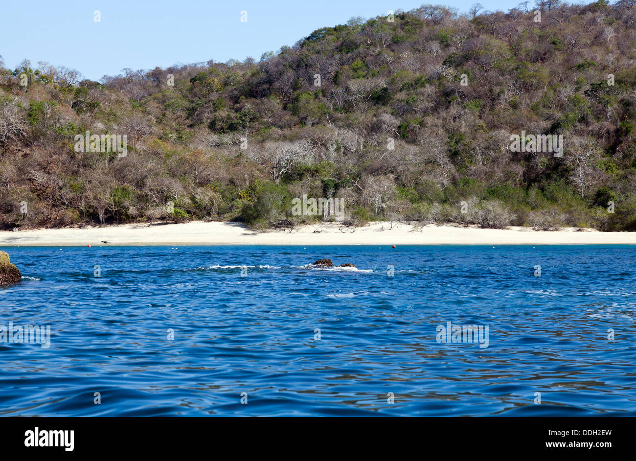 Huatulco, Mexico: India Bay and beach provide secluded snorkeling and swimming, one of several boat-access only stops on a tour Stock Photo
