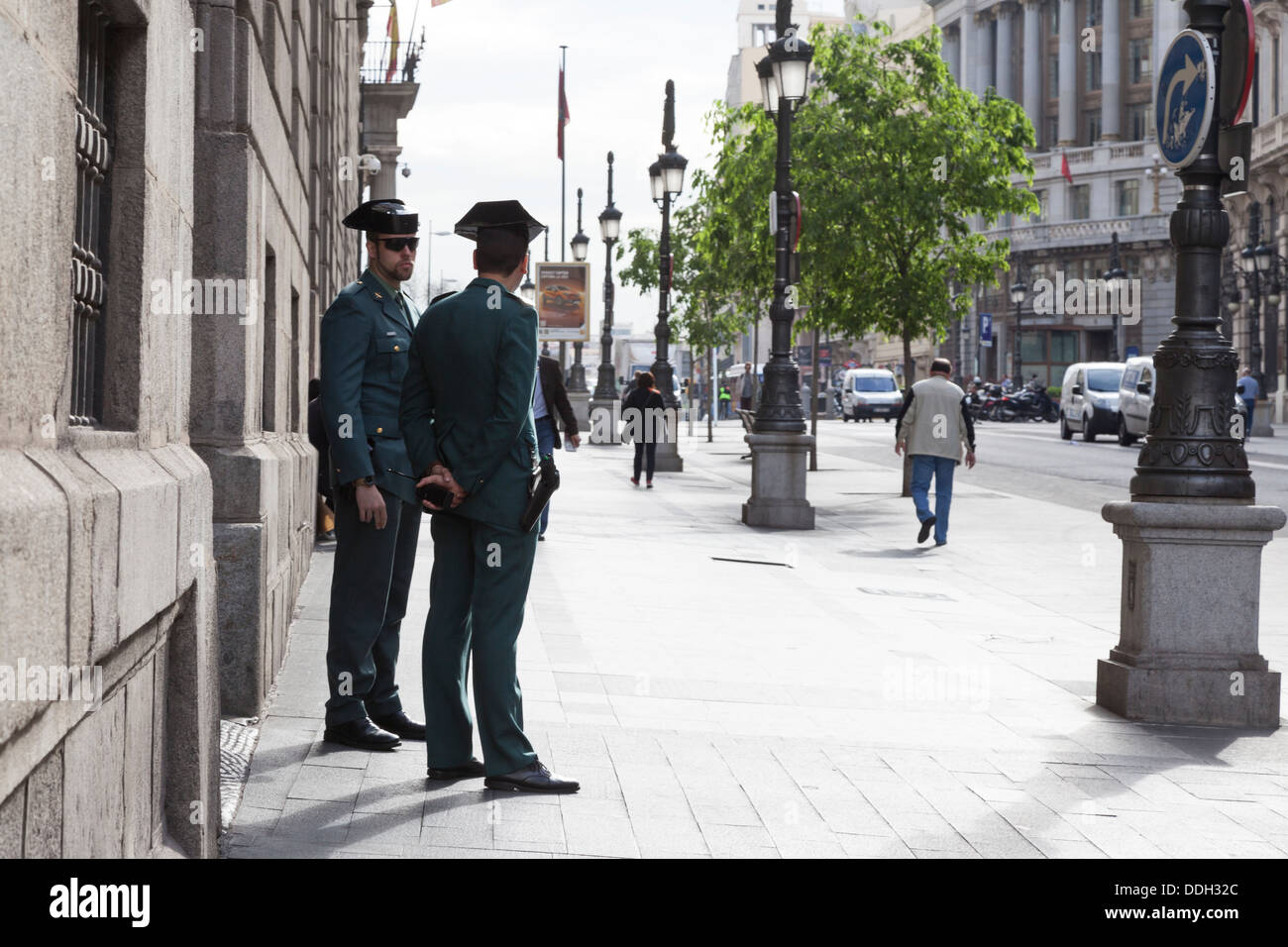 Guardia Civil on the Calle de Alcalá - Madrid, Community of Madrid, Spain Stock Photo