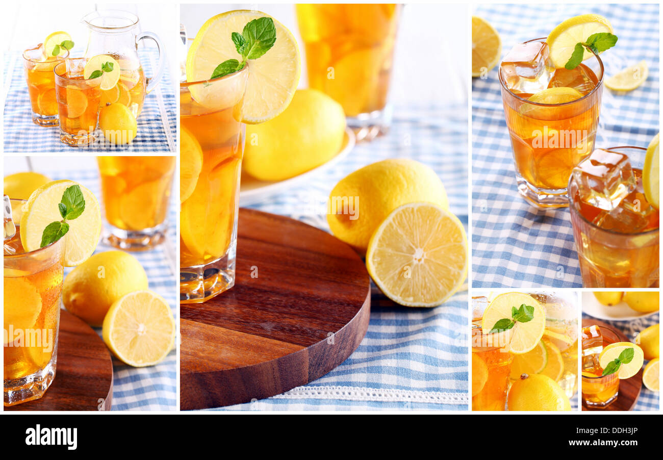 A Pitcher of Iced Tea with Lemons – License Images – 647456