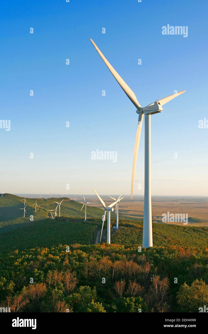 Wind power windmill Stock Photo
