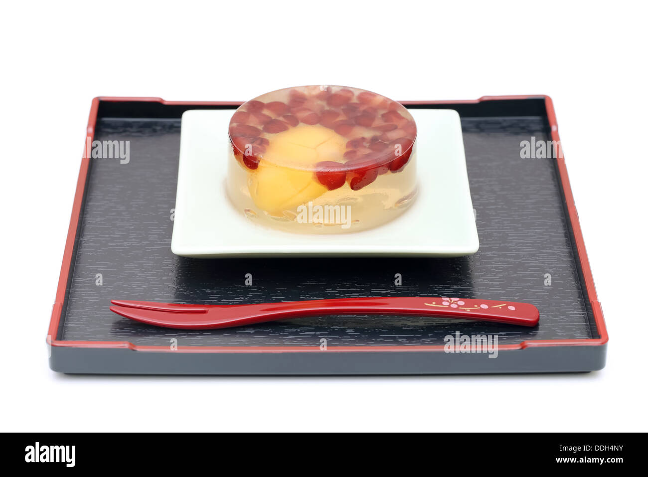 Japanese sweet jelly on plate. wagashi Stock Photo Alamy