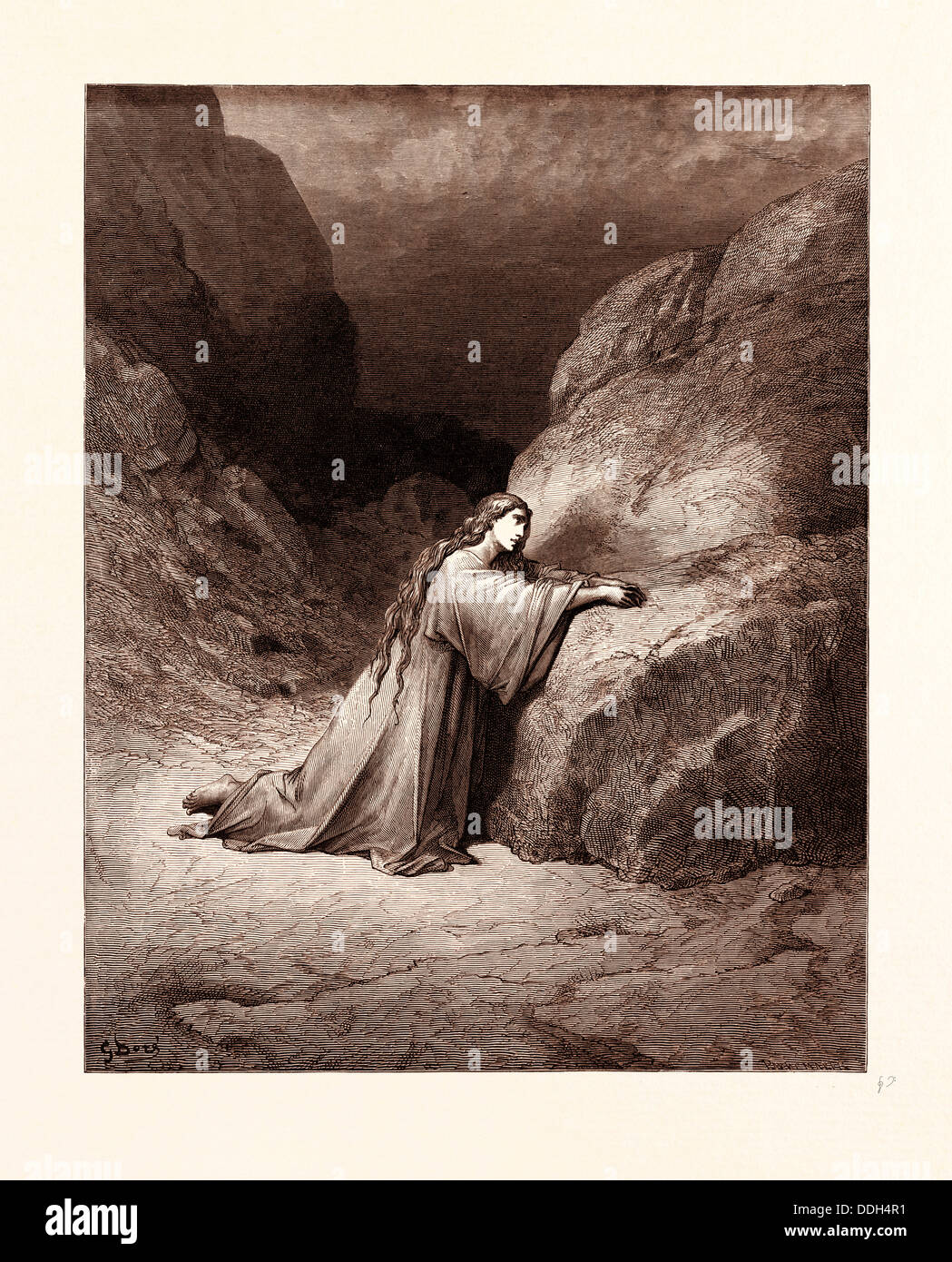 MARY MAGDALENE REPENTANT, BY GUSTAVE DORE Stock Photo