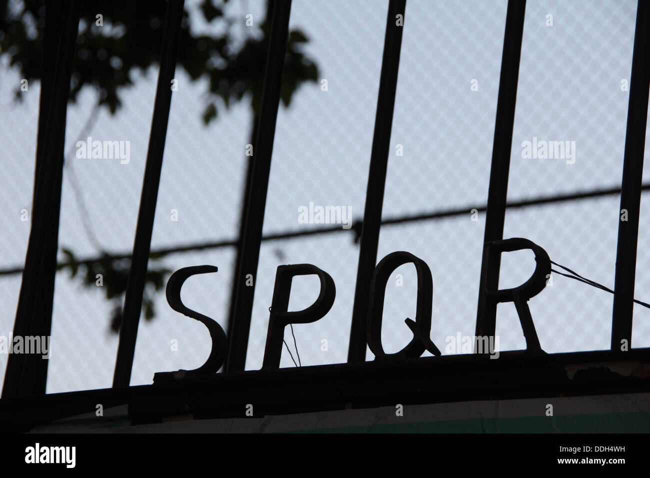 spqr symbol on fence in rome italy Stock Photo - Alamy