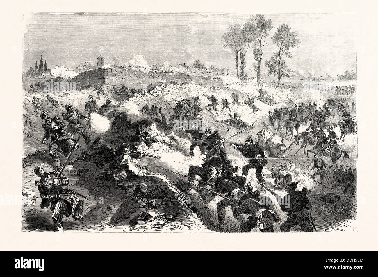 FRANCO-PRUSSIAN WAR: PRUSSIAN GUARD NEAR SAINT-PRIVAT ON 18 AUGUST 1870 Stock Photo