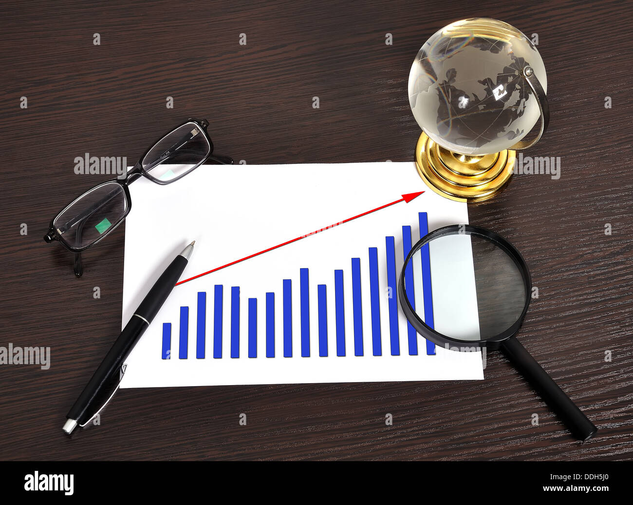 growth of chart on paper Stock Photo Alamy