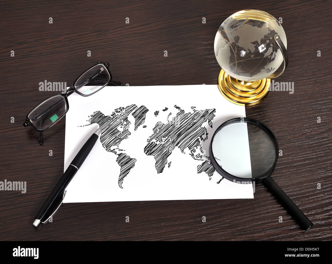 drawing map on paper Stock Photo - Alamy