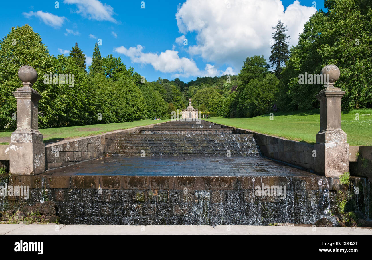 Great Britain, England, Derbyshire, Chatsworth, The Cascade Stock Photo