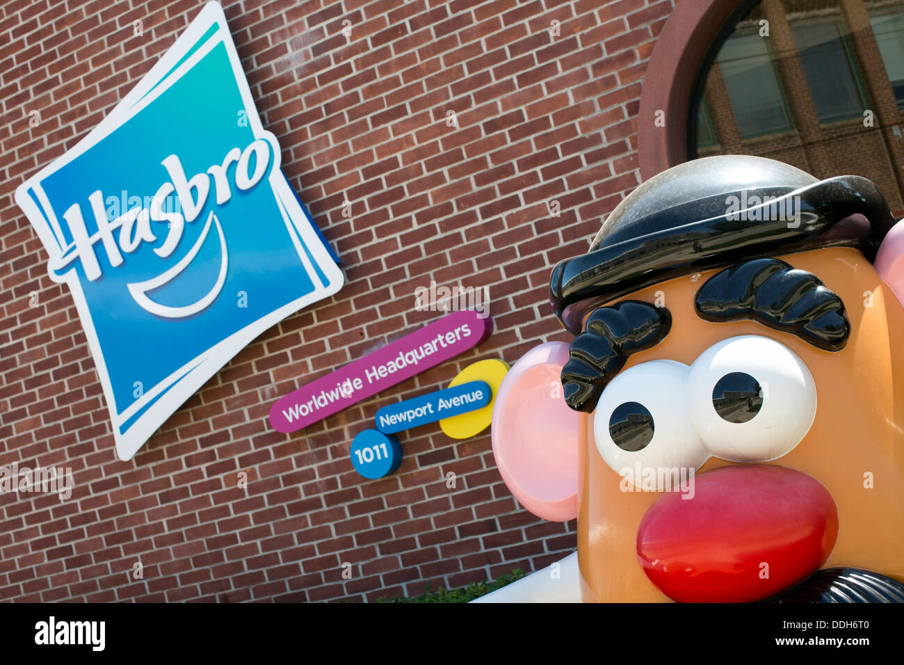 The headquarters of toy maker Hasbro, with a giant Mr. Potato Head figure.  Stock Photo