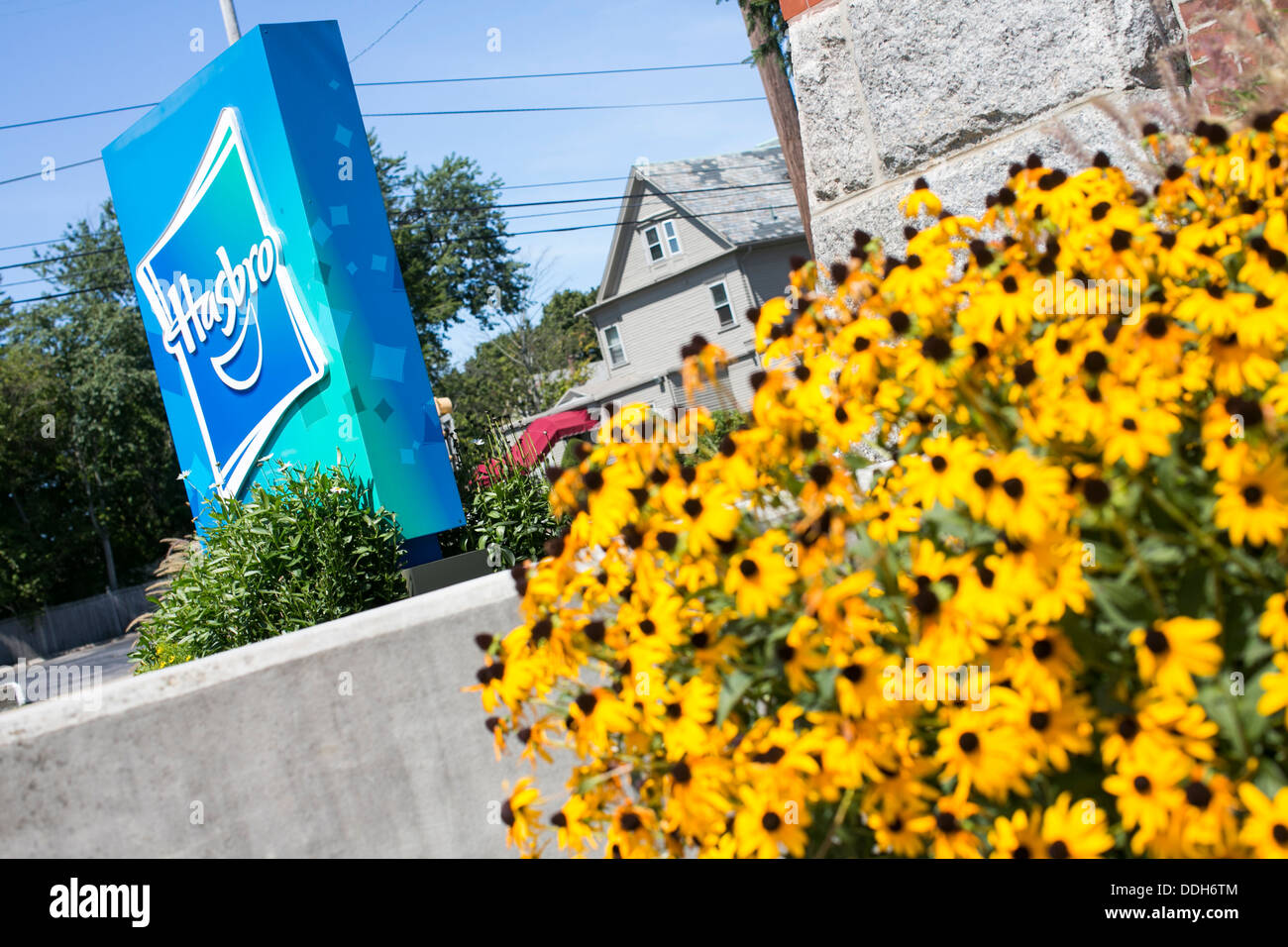The headquarters of toy maker Hasbro, with a giant Mr. Potato Head