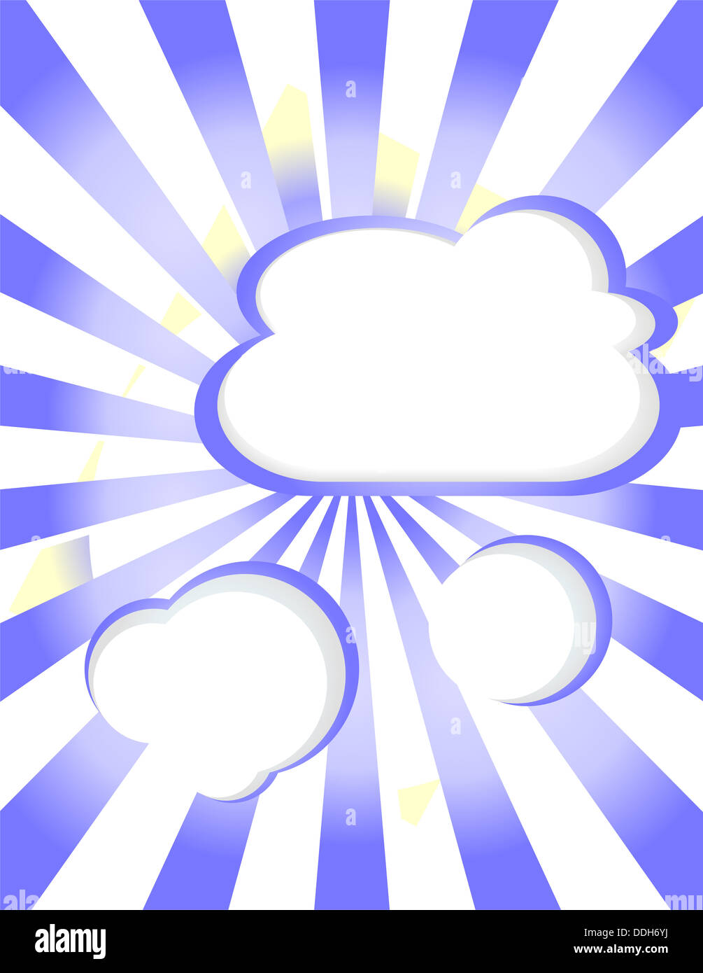 Abstract web design background with empty clouds with sun rays Stock ...