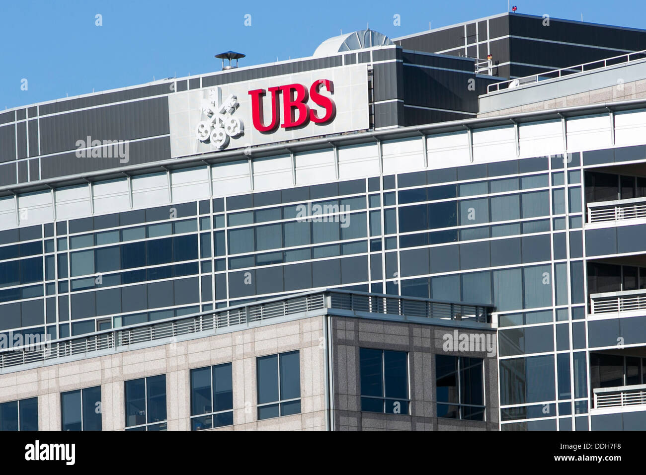 An office building occupied by UBS Bank. Stock Photo