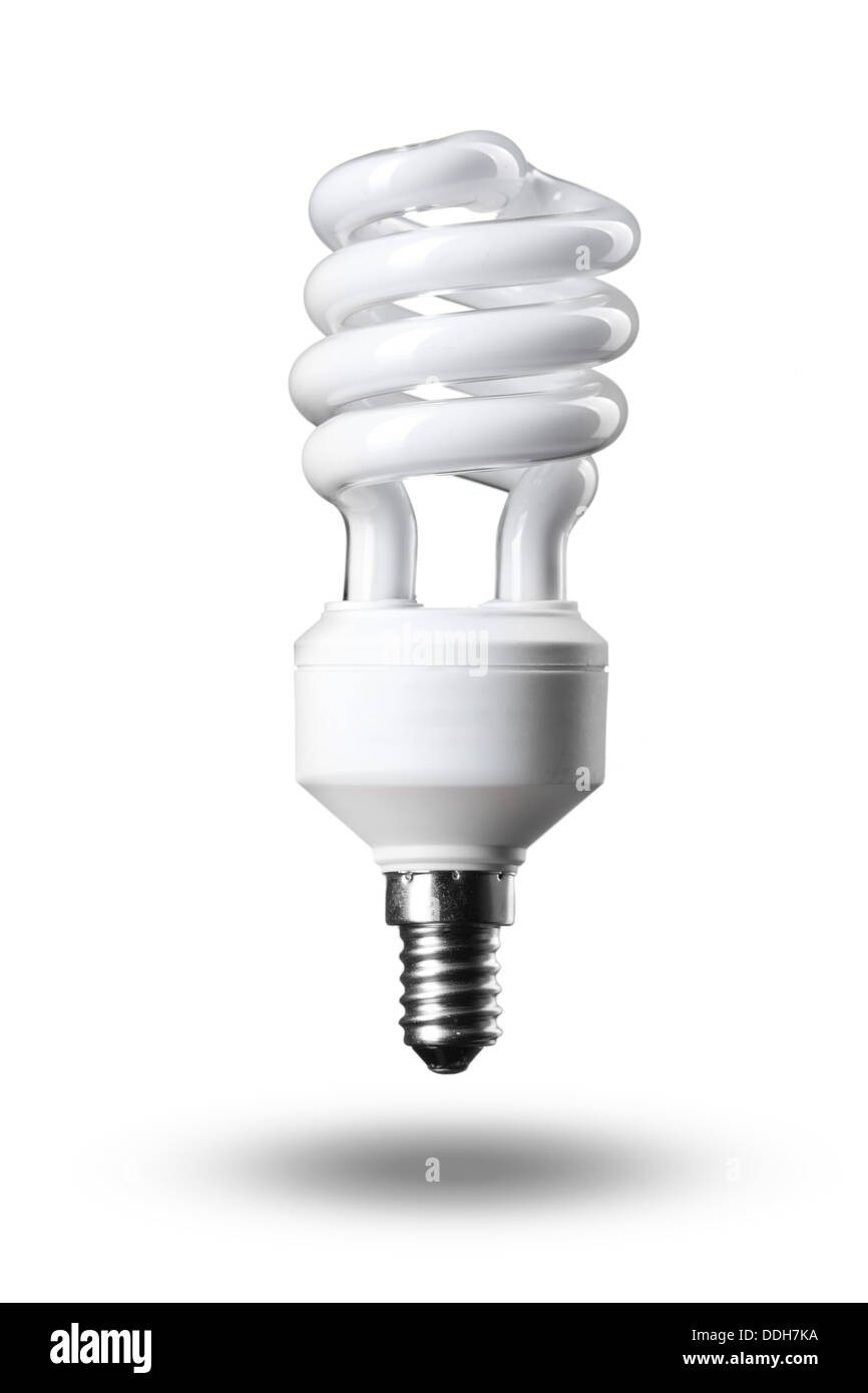Energy saving fluorescent light bulb isolated on white Stock Photo - Alamy