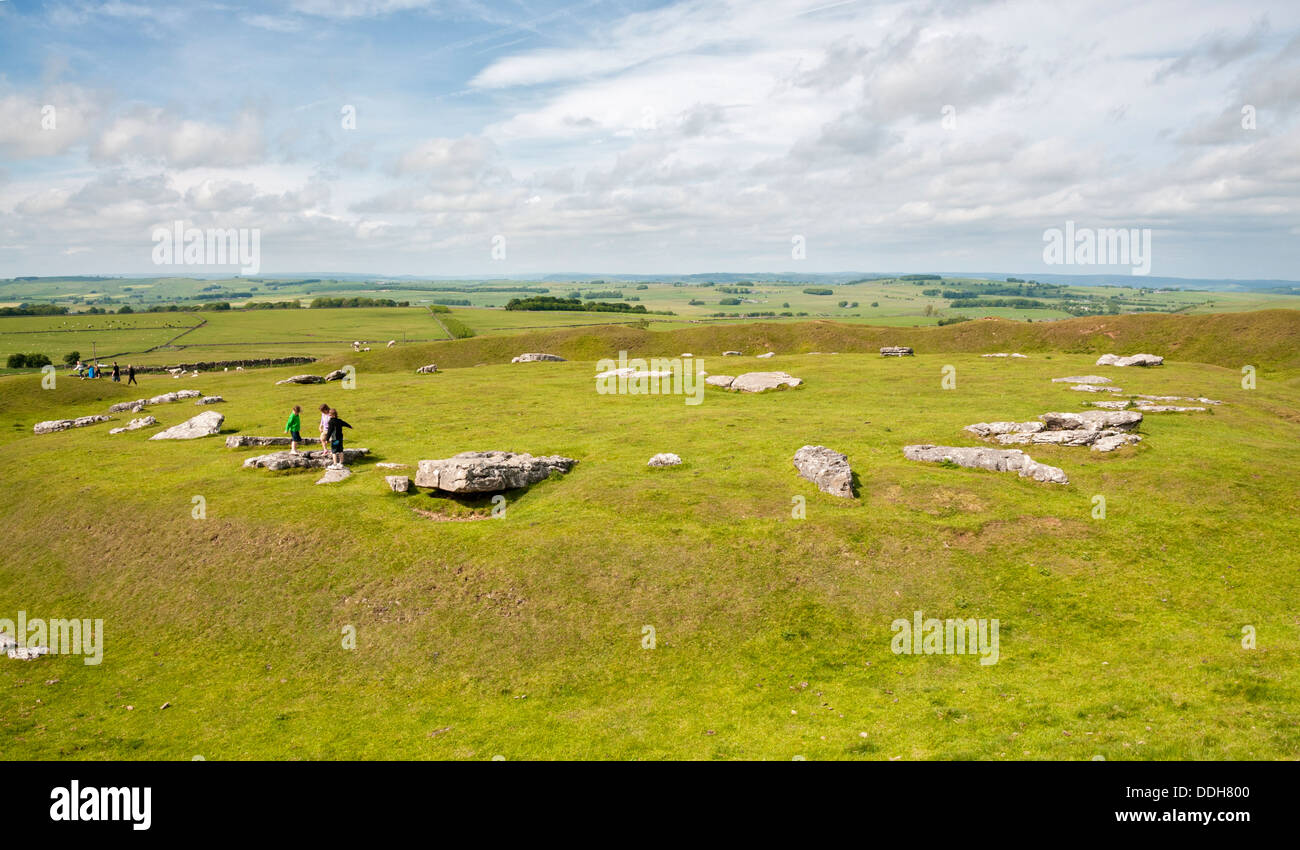 Great Britain, England, Derbyshire, Peak District, Arbor Low, Neolithic henge monument Stock Photo