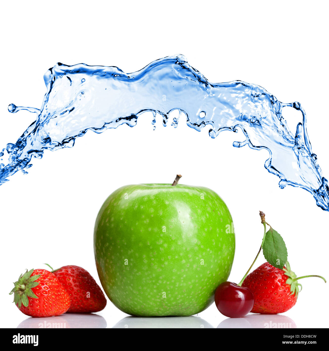 Summer fresh fruits with water splash isolated on white Stock Photo Alamy