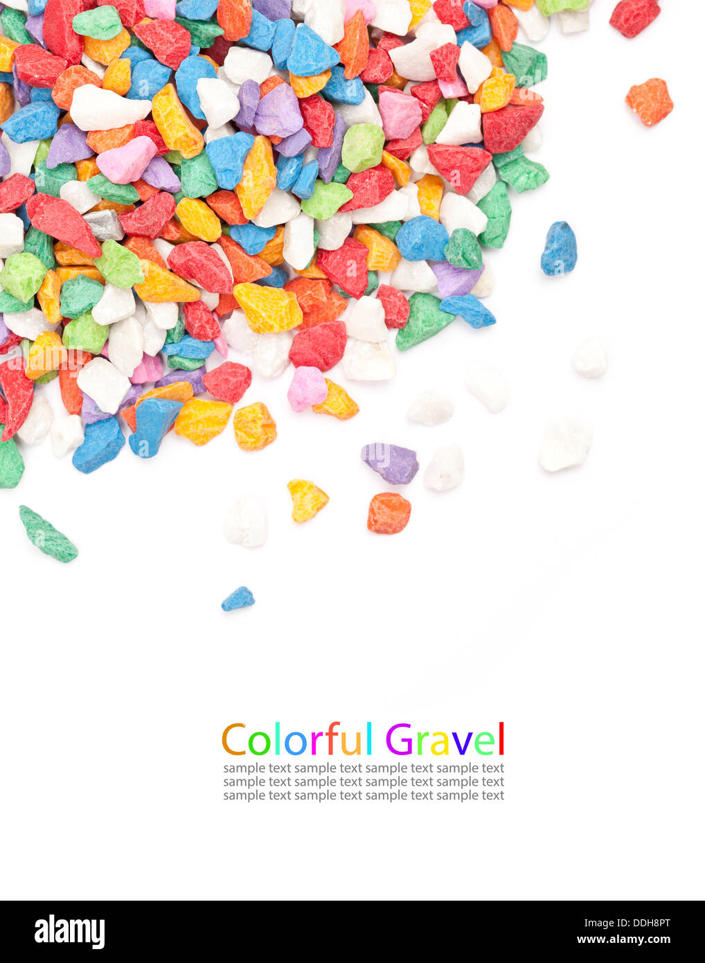 colorful gravel on white background Stock Photo - Alamy