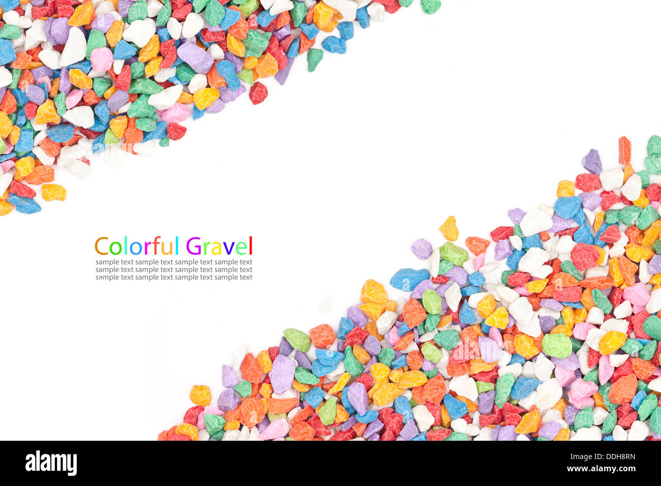 colorful gravel on white background Stock Photo - Alamy