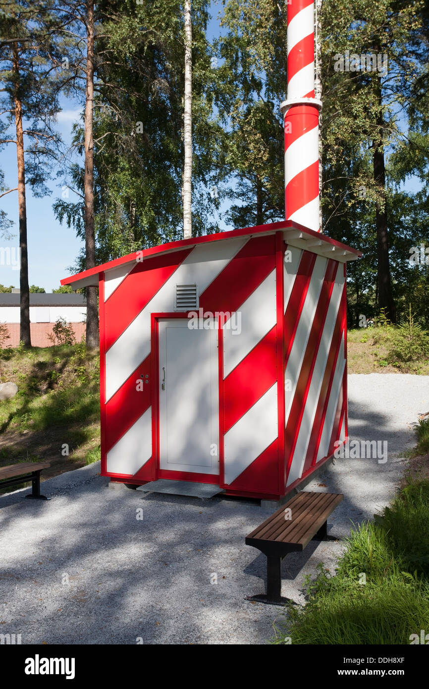 mobile phone service hut in Marianne park, Lappeenranta Finland Stock Photo
