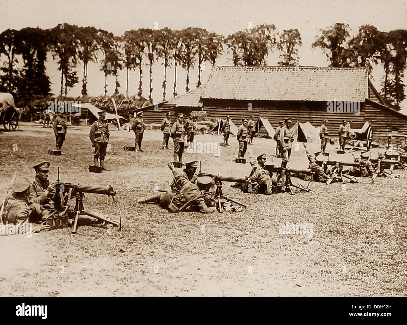 Machine Gun Corps Training During WW1 Stock Photo Alamy