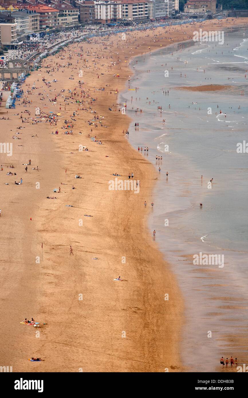 Beach of Zarautz, Guipuzcoa, Basque Country, Spain Stock Photo Alamy