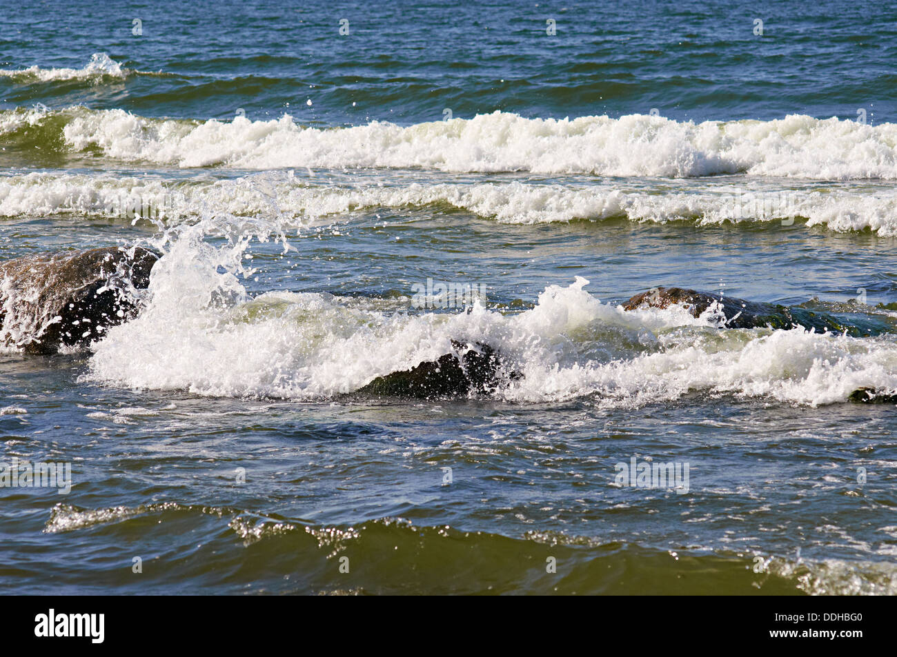 Powerful Waves crushing on a beach Stock Photo Alamy