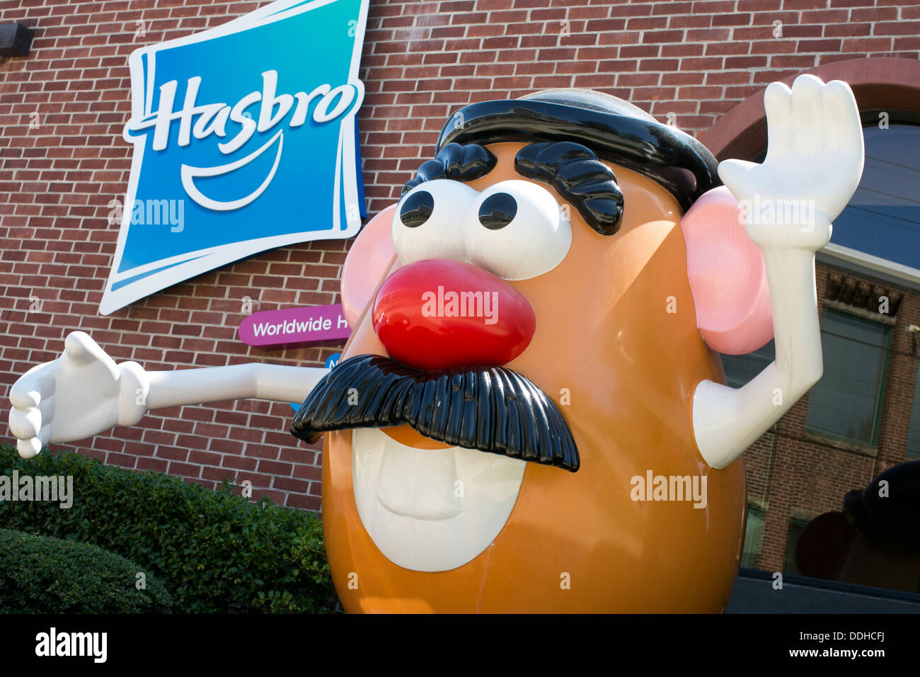 The headquarters of toy maker Hasbro with a giant Mr. Potato Head