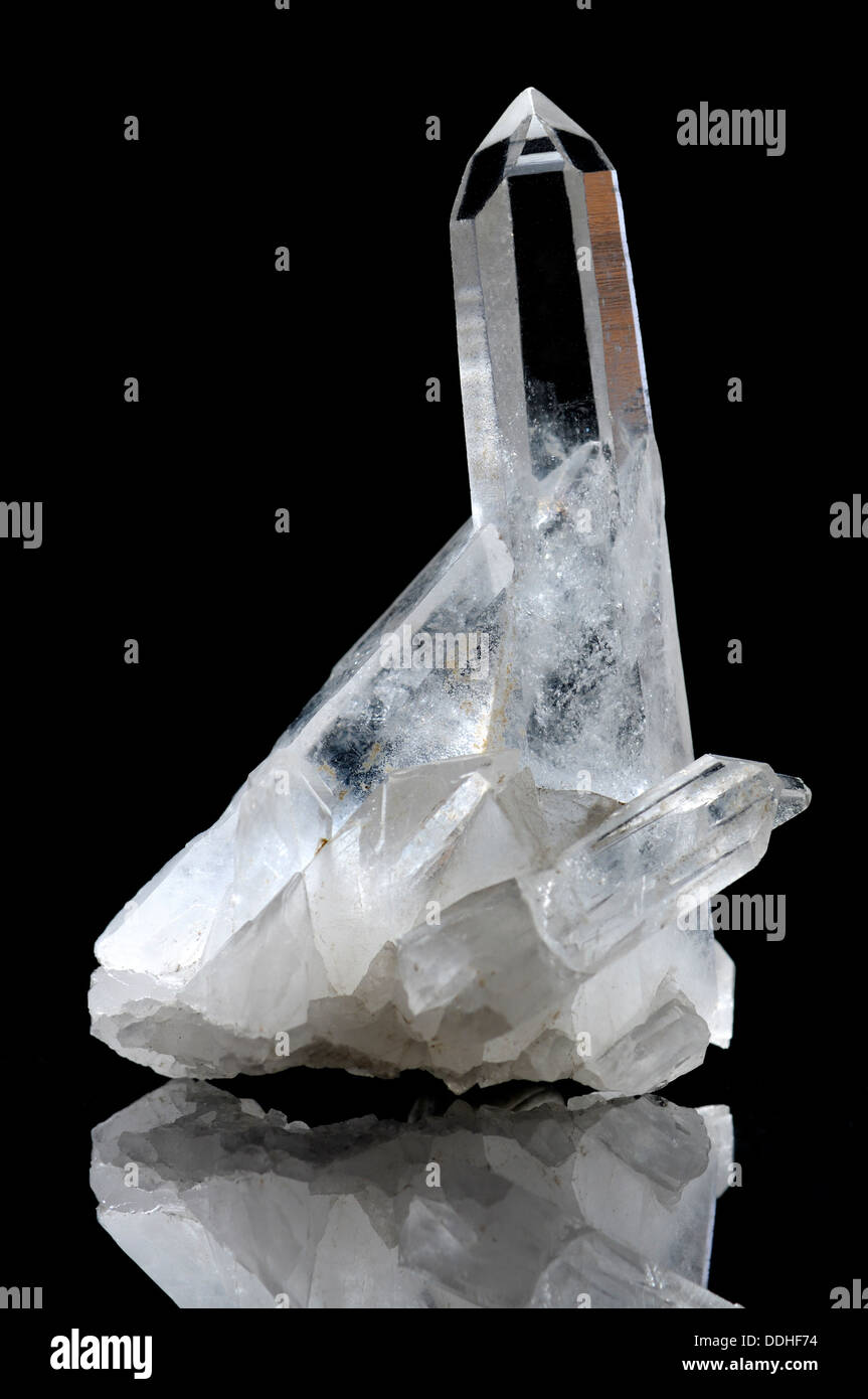 Clear Quartz crystals (Sechuan, China) Stock Photo