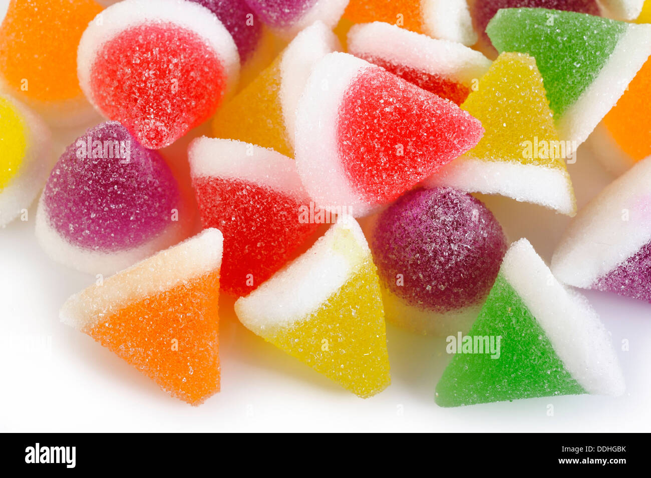 colorful jelly candies isolated on white background Stock Photo - Alamy