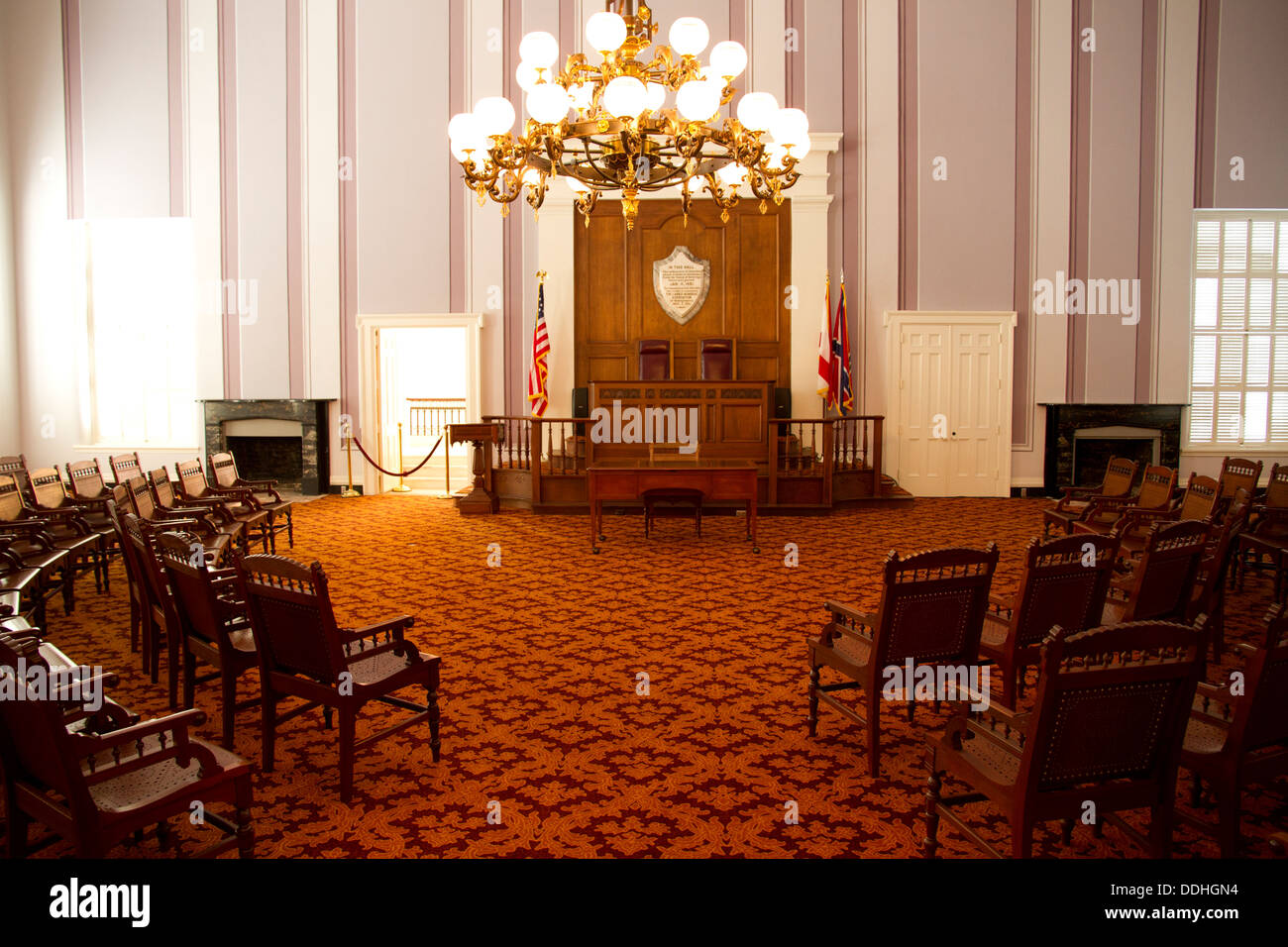 Interior of the Alabama state capitol legislative chamber, Montgomery, AL, USA Stock Photo