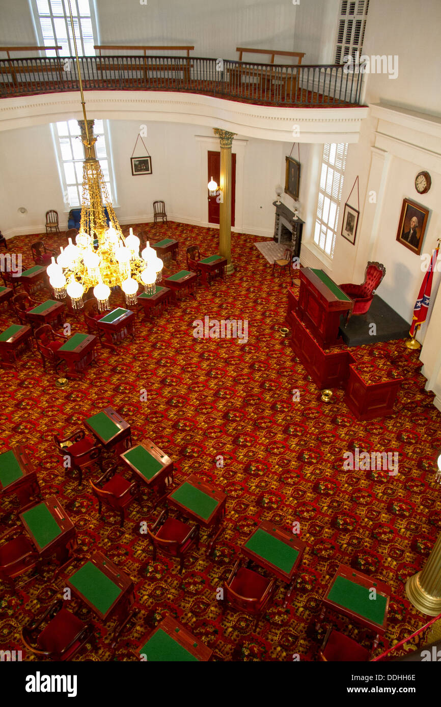 Interior of the Alabama state capitol building, Senate Chamber. Montgomery, AL, USA Stock Photo
