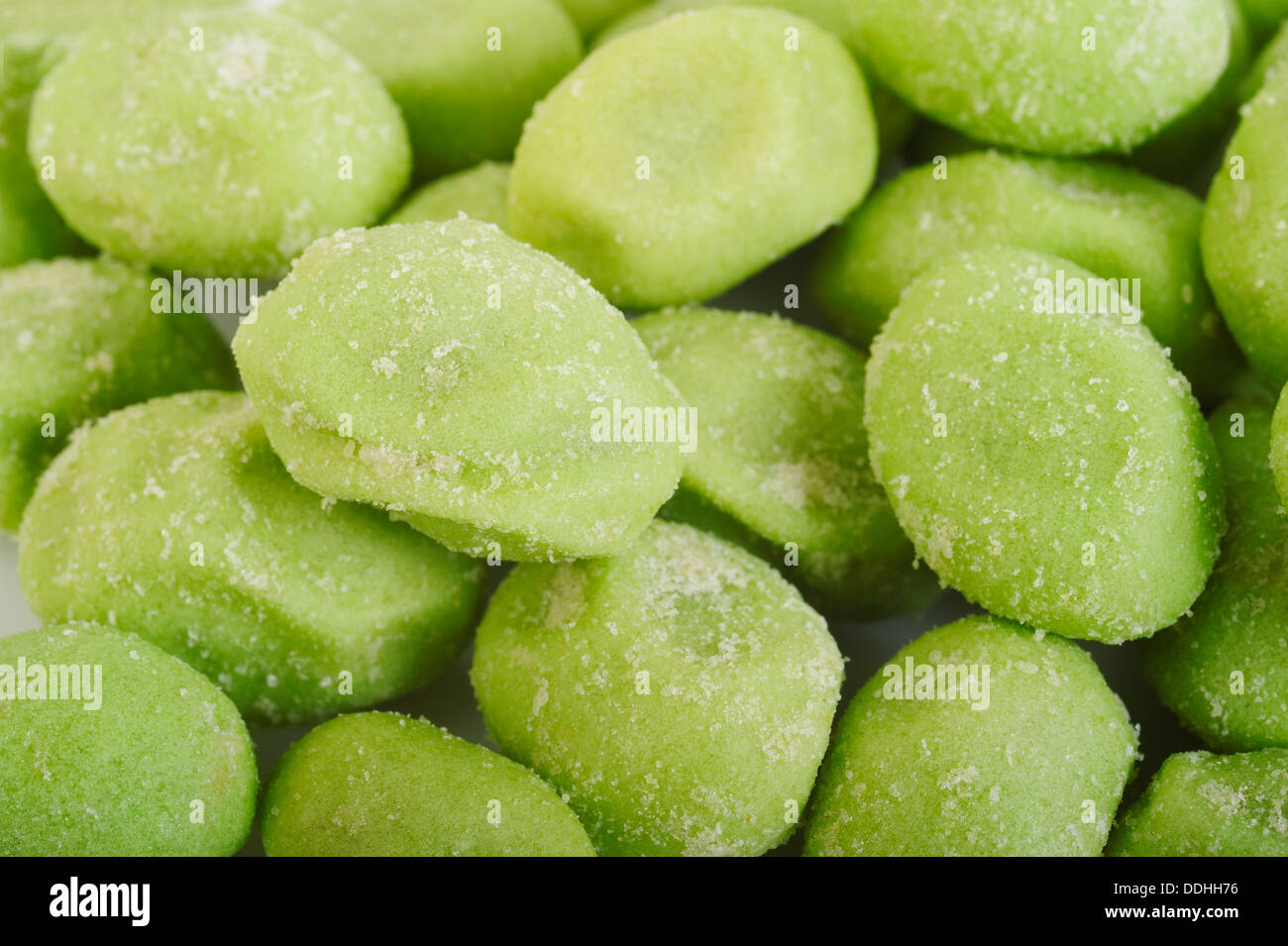 wasabi coated pistachios Stock Photo