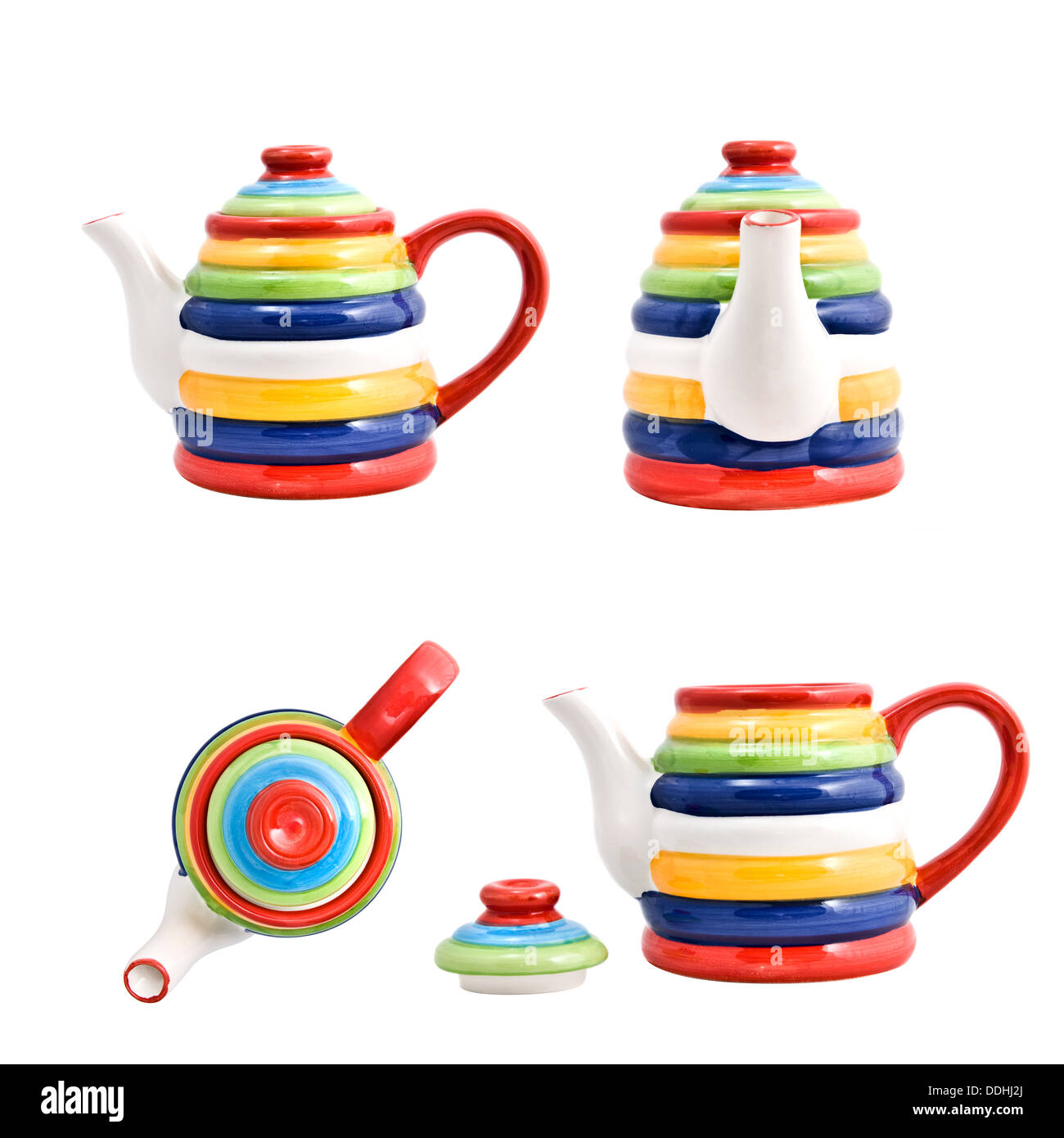 funny color teapot isolated on white Stock Photo Alamy