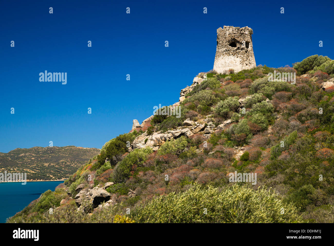 Saracen Tower on the coast Stock Photo Alamy