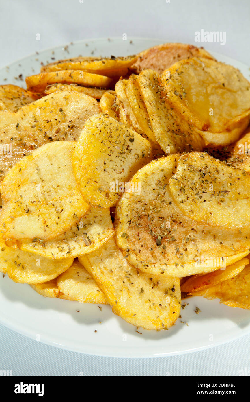 Fried potato slices food eat meal snack fast plate health unhealthy ...