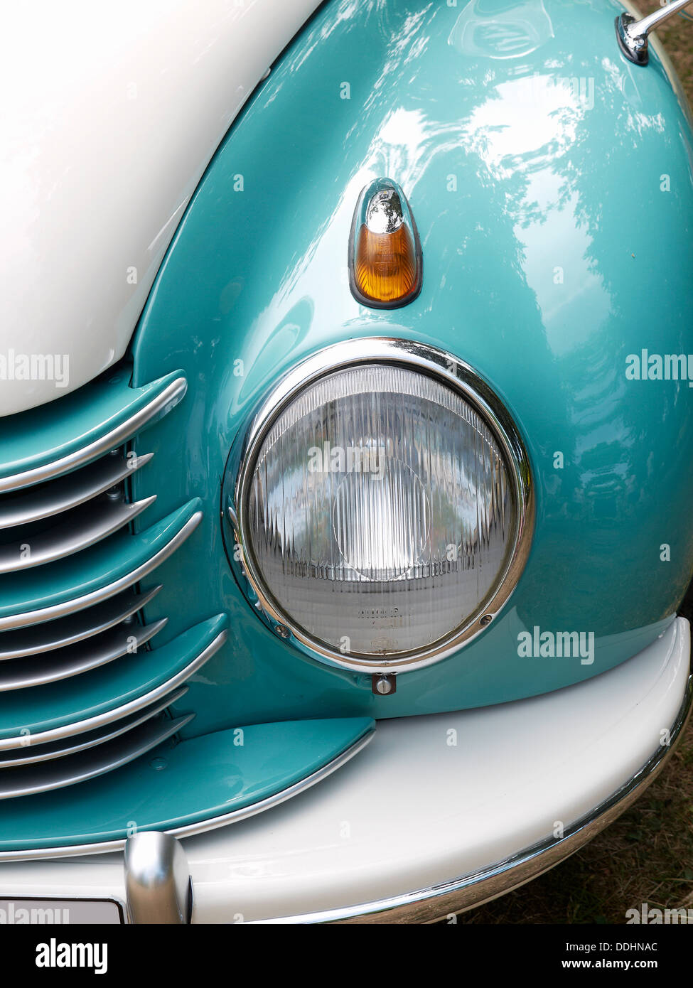 Headlights of a DKW, an Auto Union classic car Stock Photo