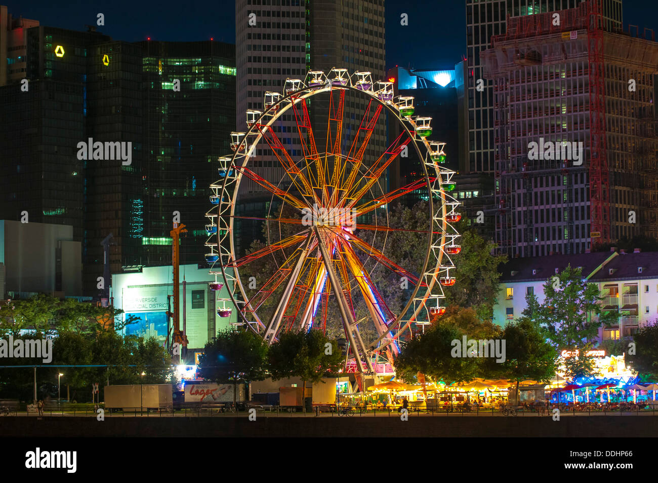 Ferris wheel of the traditional Main Festival Stock Photo