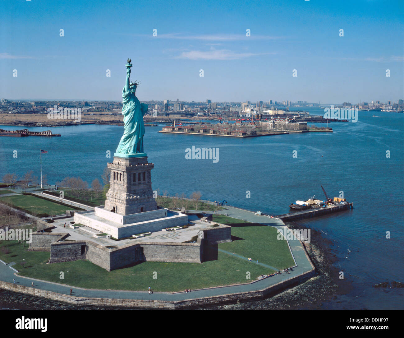 Aerial view of the Statue of Liberty 