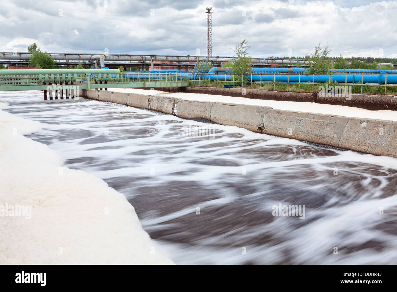 Volumes for oxygen aeration in wastewater treatment plant. Long