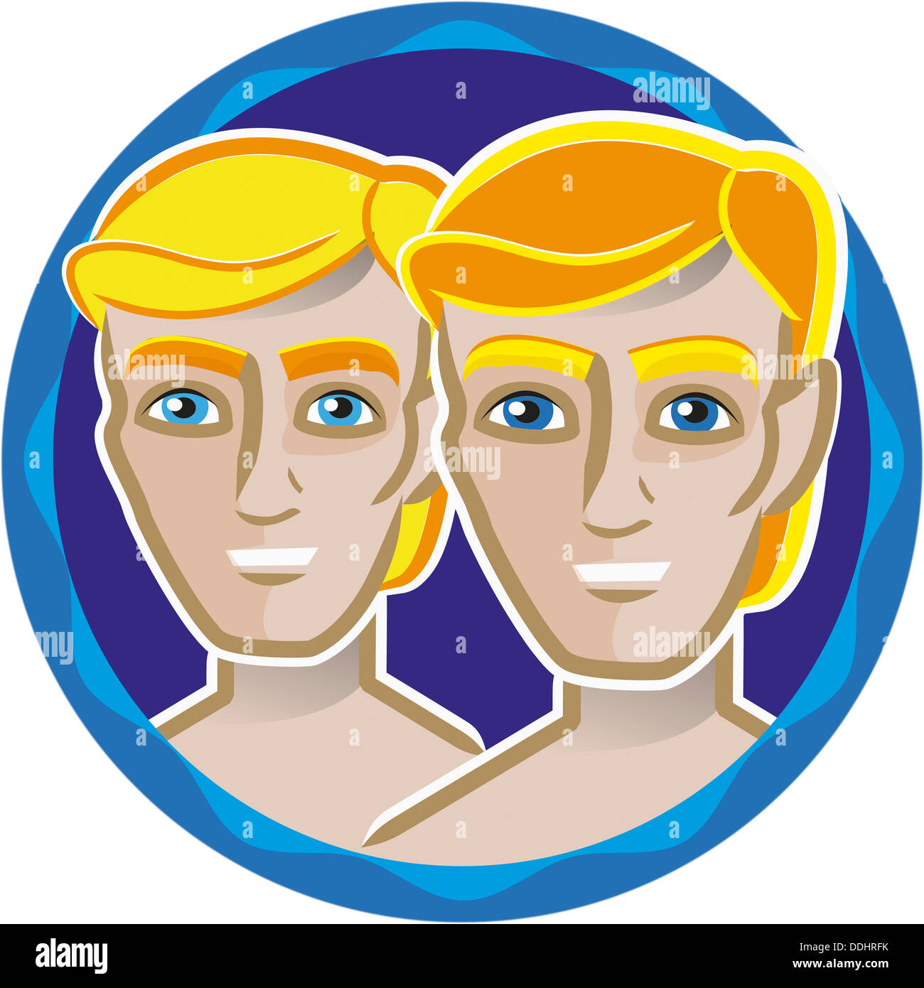 Astrological sign of gemini on white background, close up Stock Photo