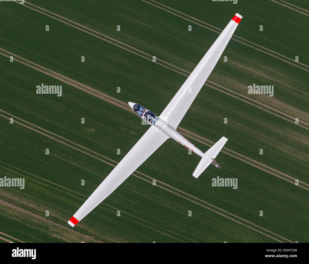 ASK 21 training glider, aerial view Stock Photo