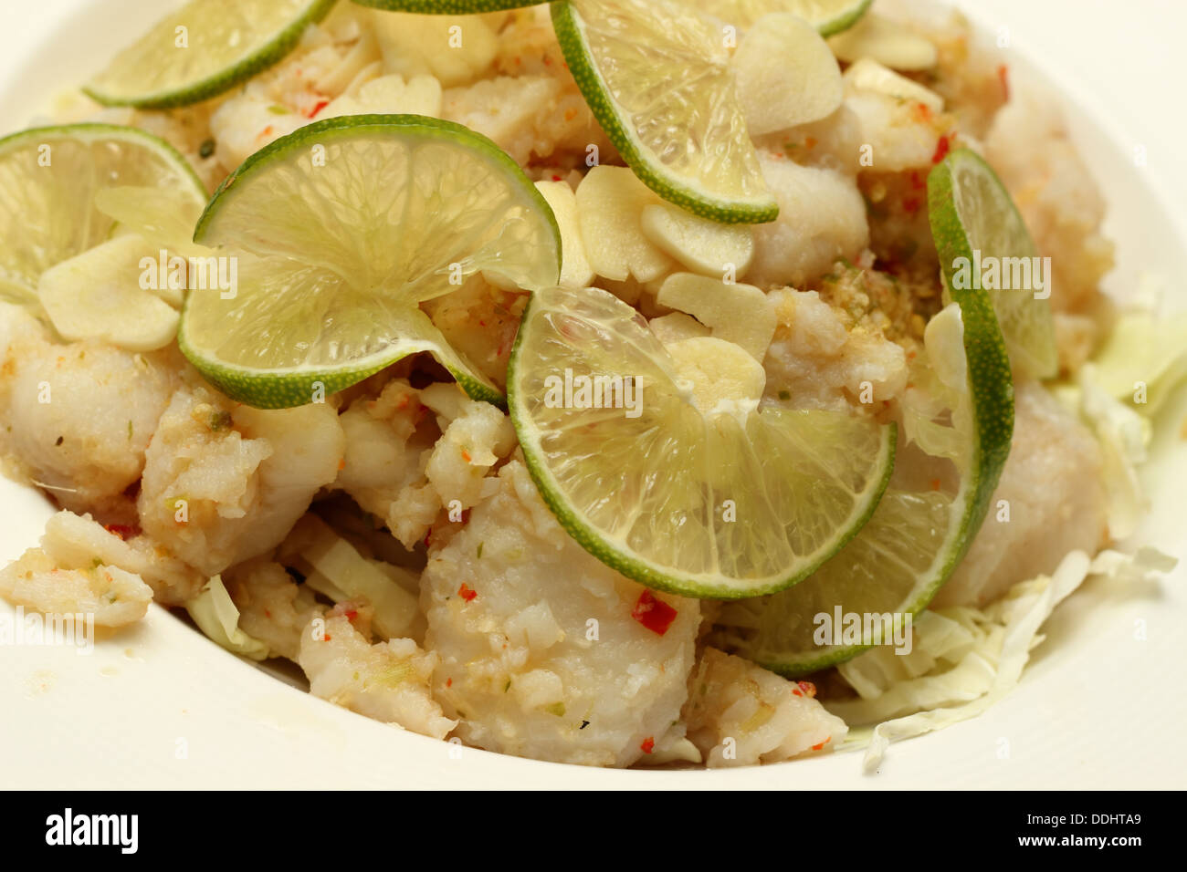 A Fresh steam fish with seafood sauce Stock Photo Alamy