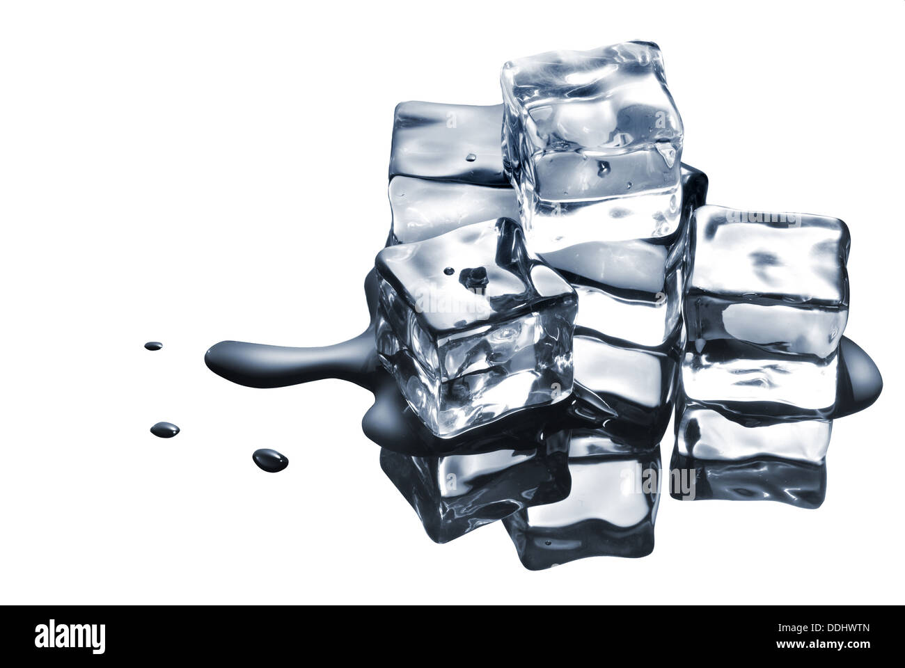 ice cubes with water drops isolated on white Stock Photo - Alamy