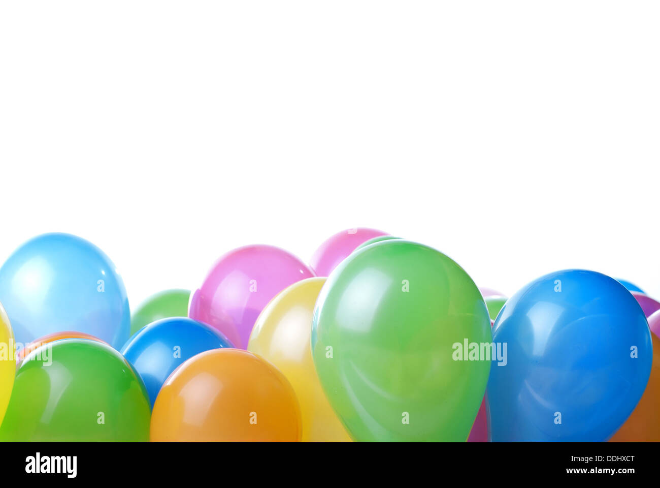 color balloons isolated on white Stock Photo