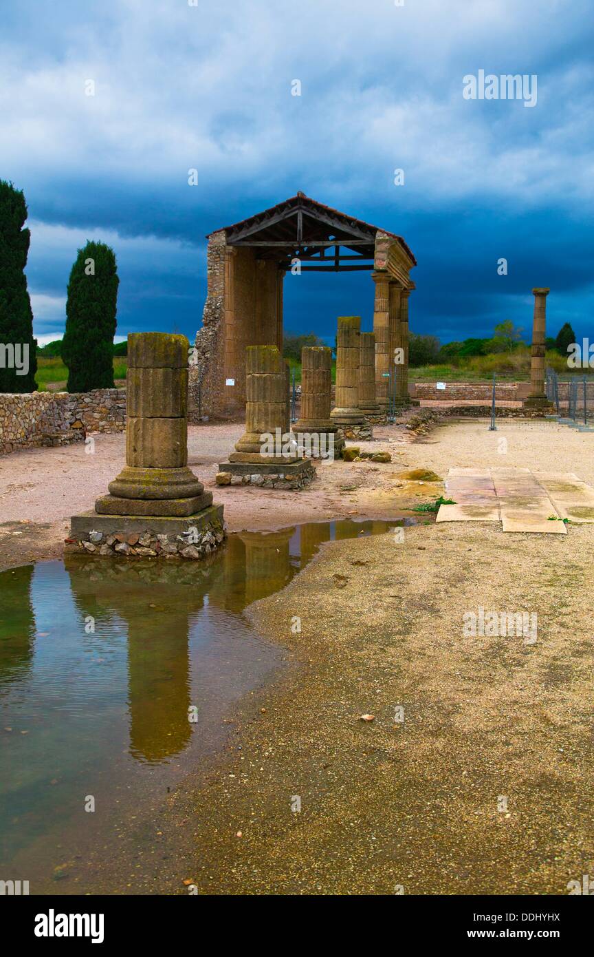 Ambulacrum 1st century BC, Roman city of Empuries, Baix Emporda, Girona province, Catalonia, Spain. Stock Photo